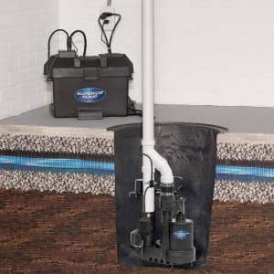Battery backup sump