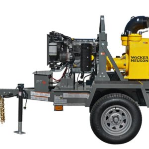 Trailer-mounted trash pumps