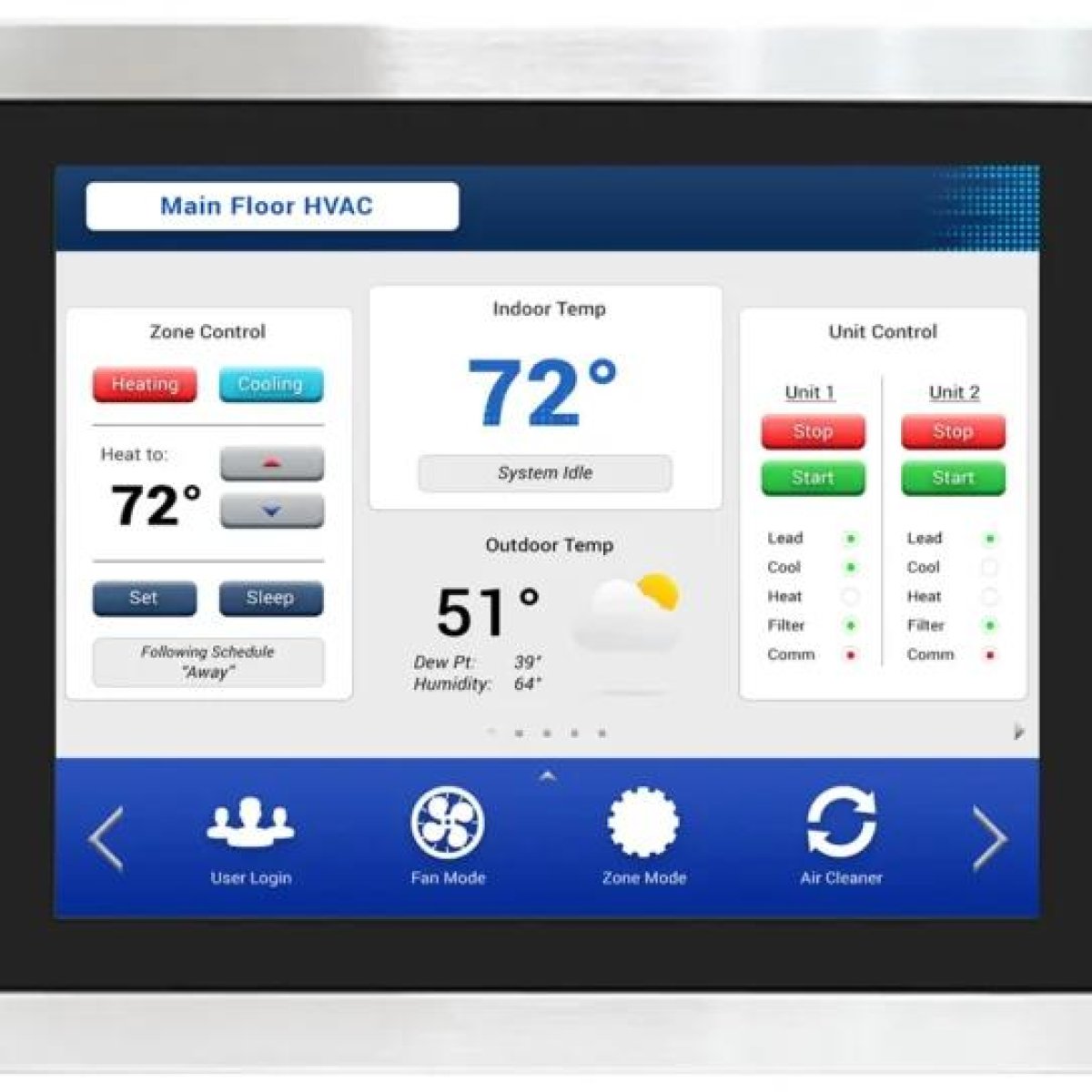 Touchscreen Building Management Operator Panel (HMI)