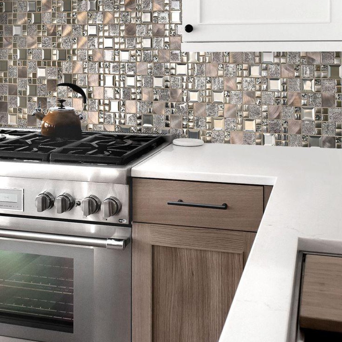 Metal mosaic tiles