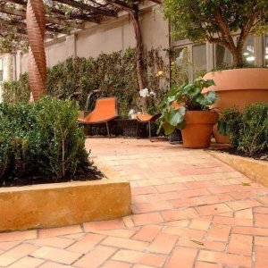 Terracotta paving tiles