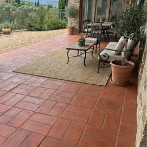 Terracotta paving tiles