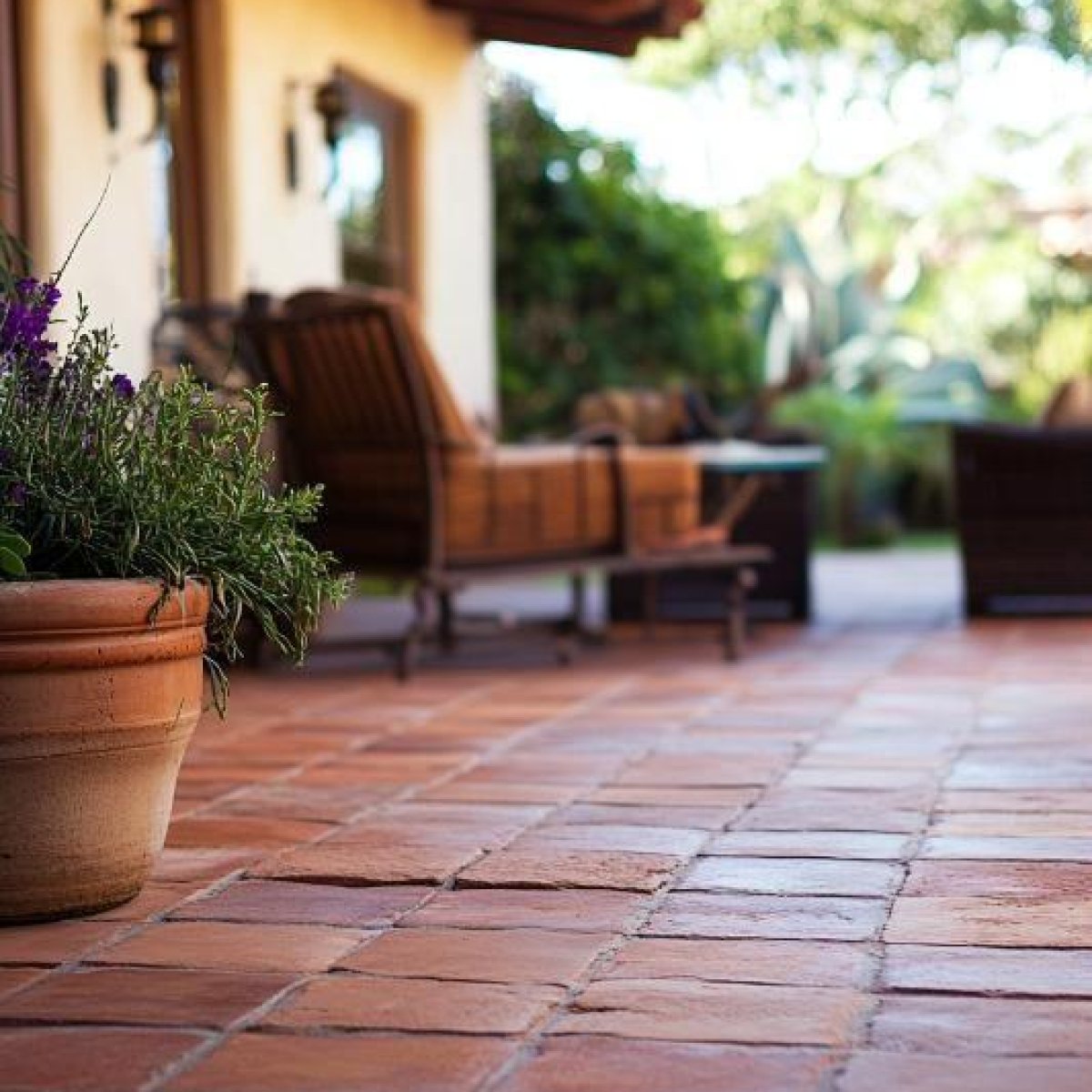 Terracotta paving tiles