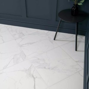 Marble-look porcelain tiles