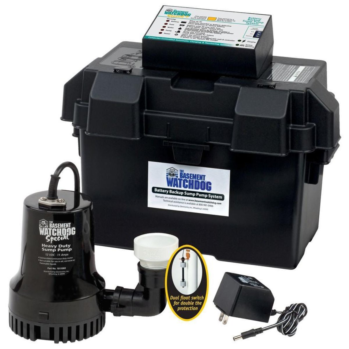 Battery backup sump